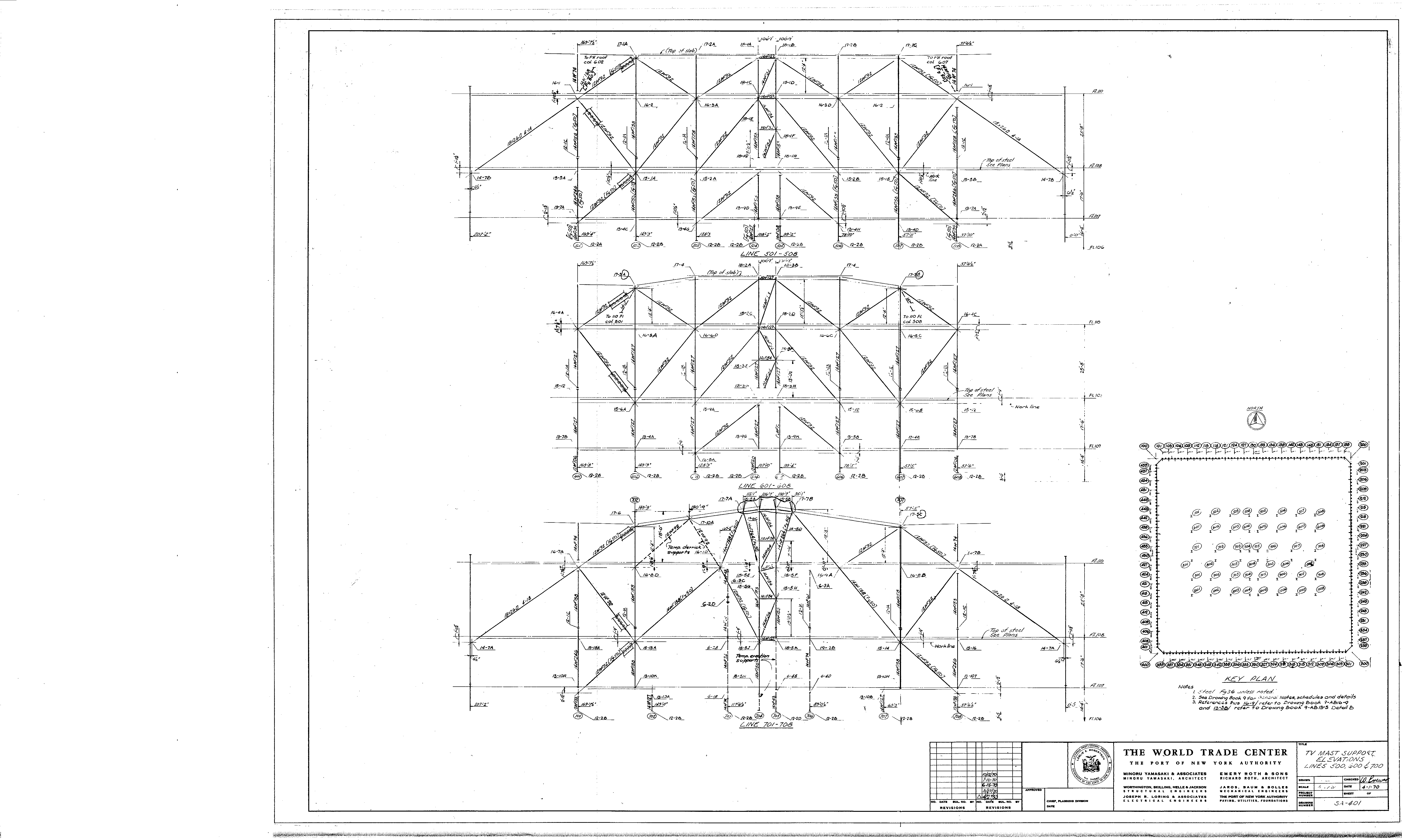 6112x3664 North Tower Blueprints - World Trade Center Sketch