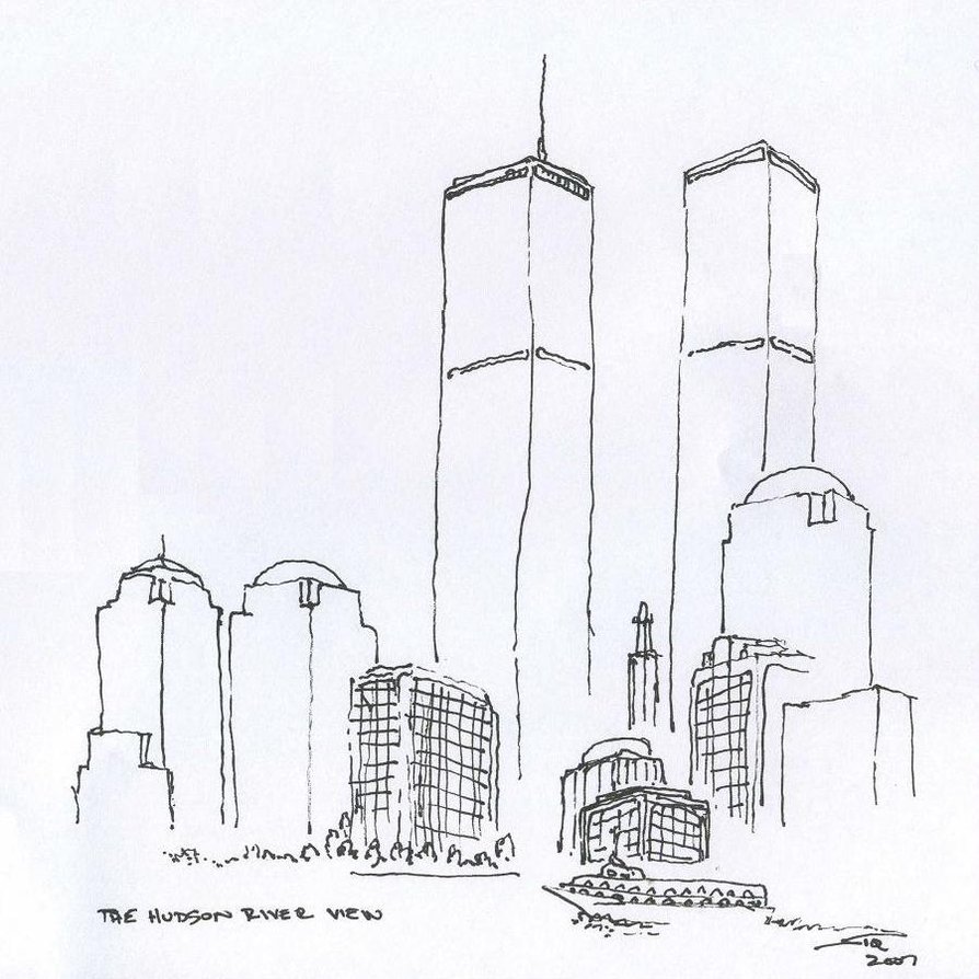 894x894 World Trade Center Sketch No.5 By Gsiq - World Trade Center Sketch