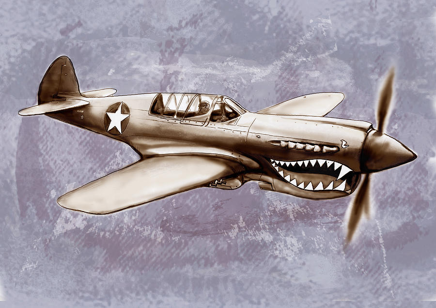 900x636 P 40 N Warhawk Airplane In World War 2 - World War 2 Sketches