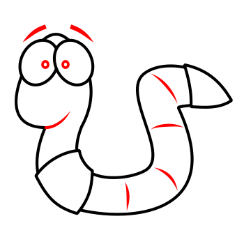 350x350 Drawing A Cartoon Worm - Worm Sketch