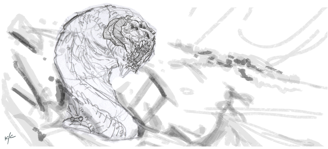 1050x477 The Bad Flip Blog Roman Lion Vs. Lava Worm - Worm Sketch