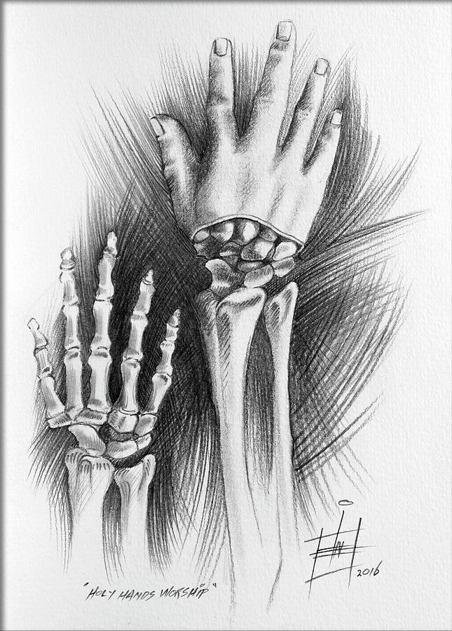 645x900 Holy Hands Worship Drawing By Ian Anderson - Worship Sketch
