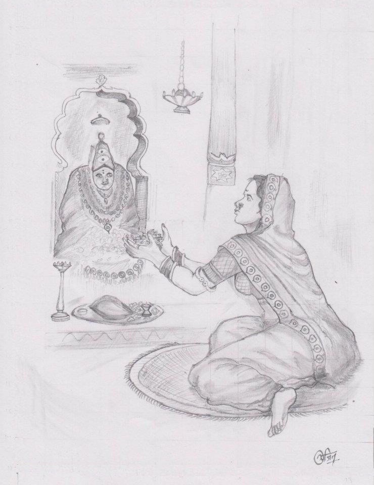 740x960 Pencil Sketch Of A Worship Woman - Worship Sketch