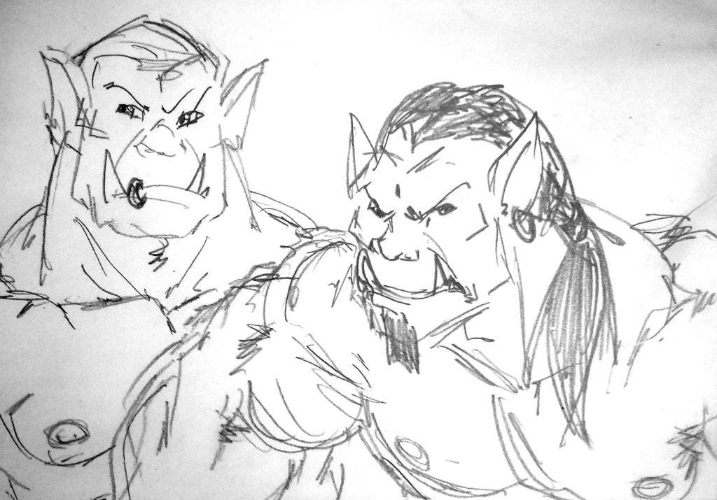 1024x715 Test Sketch Wow Orcs Weasyl - Wow Sketch