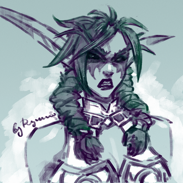 700x700 Tyrande Night Warrior Sketch (By Me) Wow - Wow Sketch