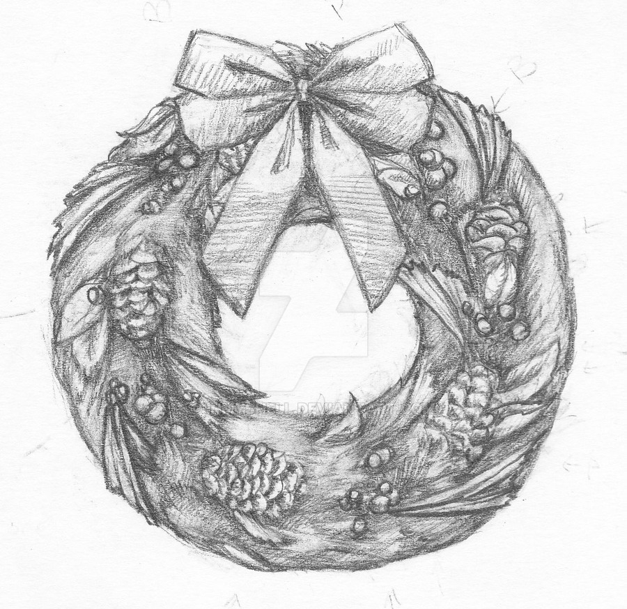 900x873 Commissioned Wreath Sketch By Inmyshell - Wreath Sketch