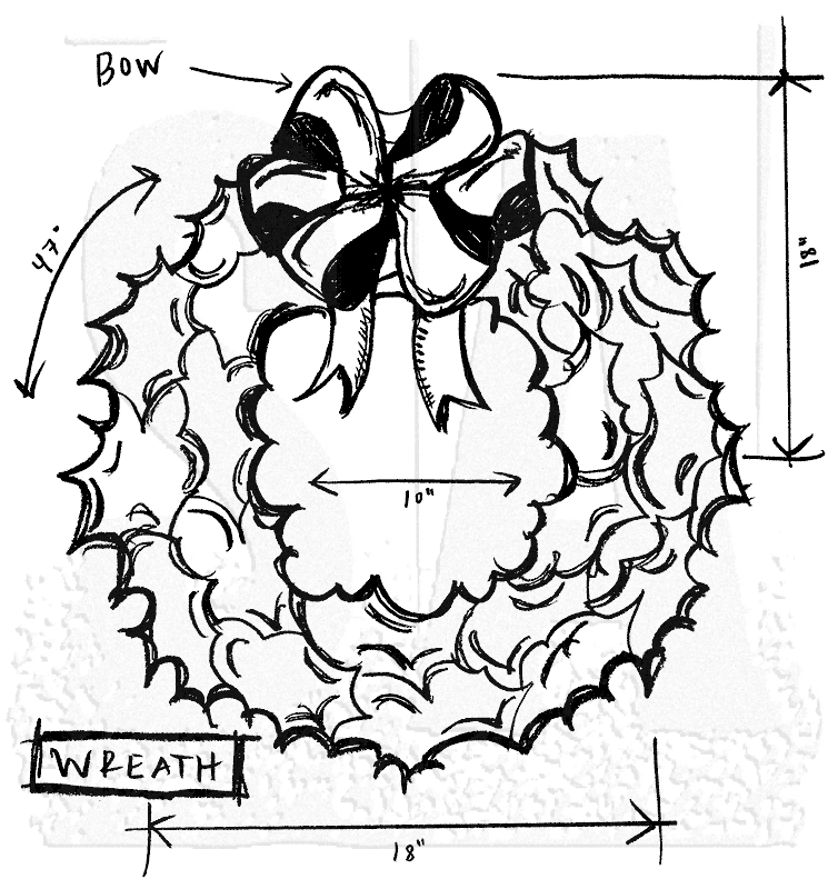 754x800 Tim Holtz Wood Mounted Stamp - Wreath Sketch