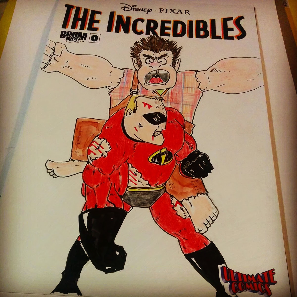1200x1200 Mr. Incredible Vs. Wreck It Ralph Sketch Cover On Behance - Wreck It Ralph Sketch
