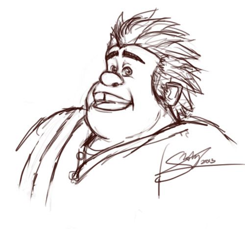 500x469 Ralph Sketch By Wreck It Ralph - Wreck It Ralph Sketch
