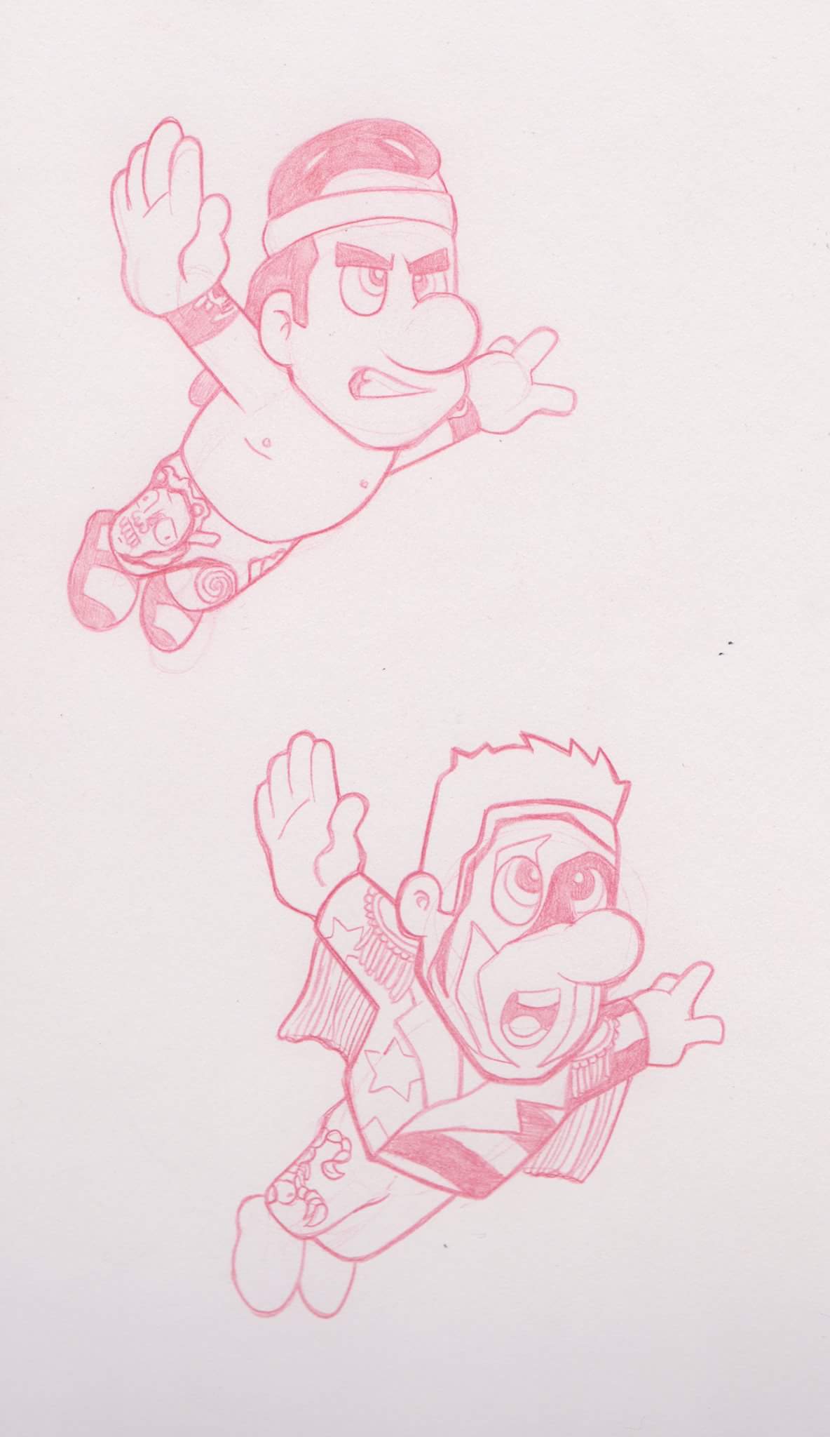 1184x2048 Sketches From My First Wrestling Cross Over Series Super Mario X - Wrestling Sketches