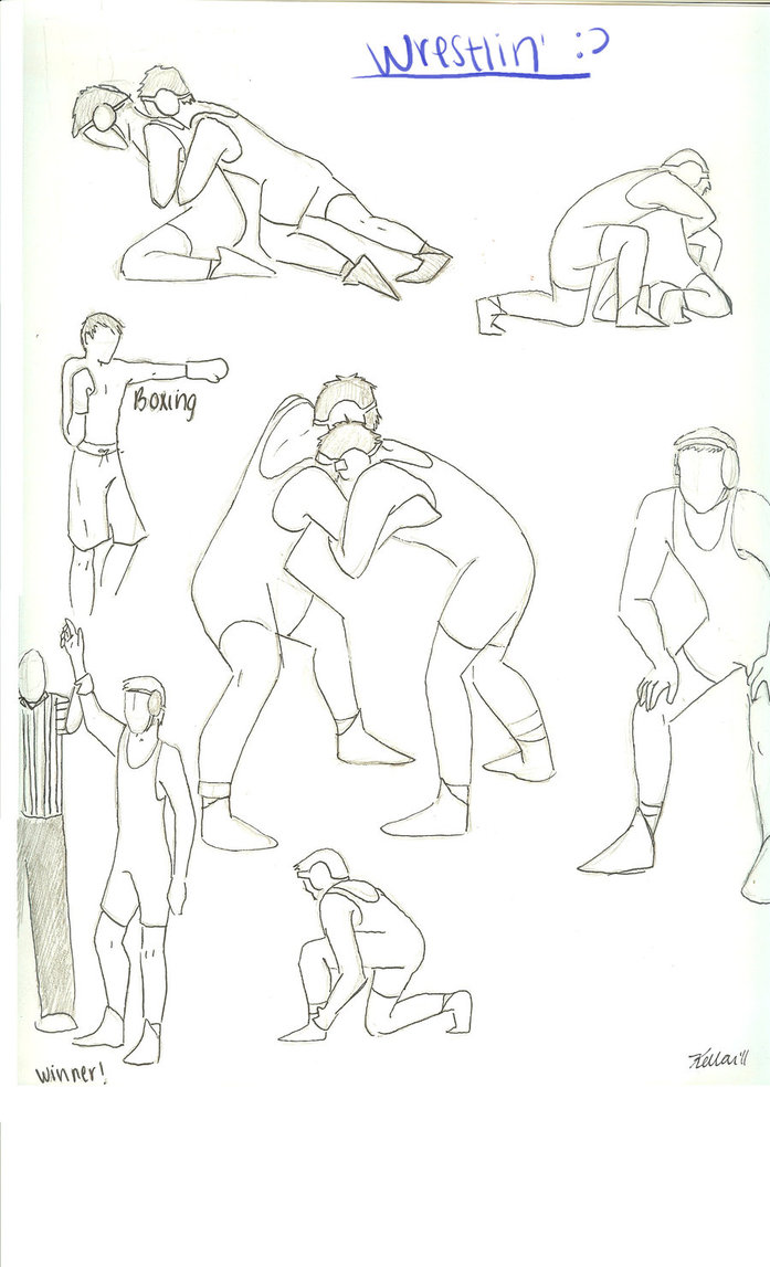 697x1147 Wrestling Sketches By Kellanrenee - Wrestling Sketches