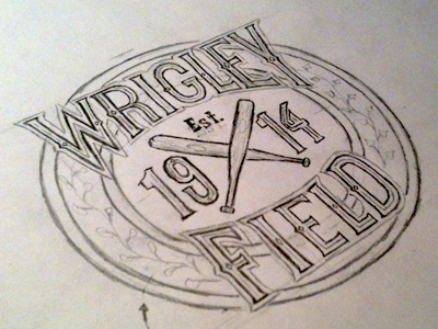 400x300 Wrigley Field Sketch By Brandtley Mcminn - Wrigley Field Sketch