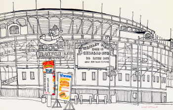 350x223 Wrigley Field - Wrigley Field Sketch