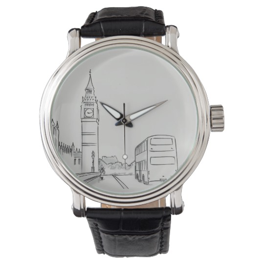 540x540 London Elegant Classy Sketch Nostalgic Beautiful Wrist Watch - Wrist Watch Sketch