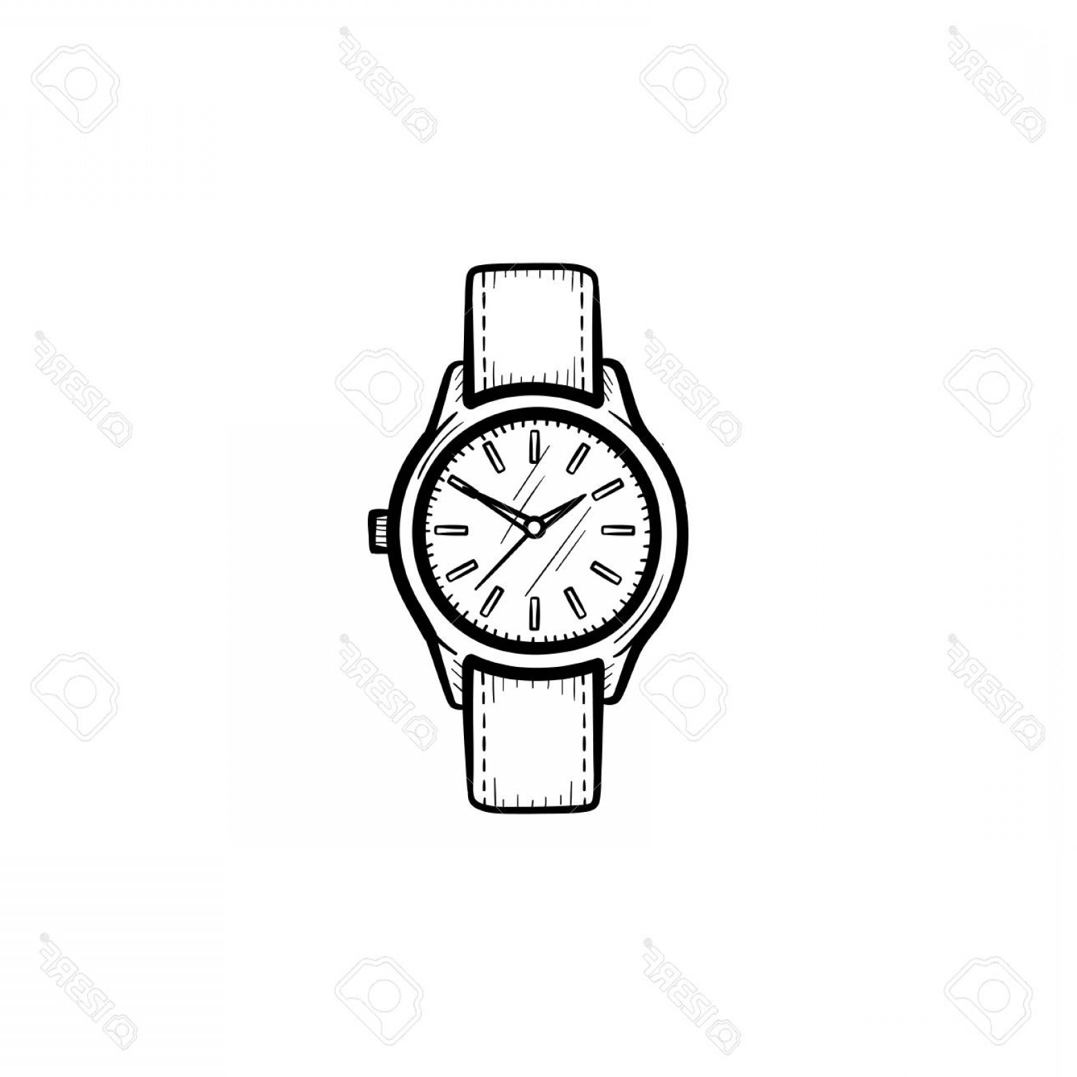 1560x1560 Photostock Vector A Vector Hand Drawn Wrist Watch Outline Doodle - Wrist Watch Sketch