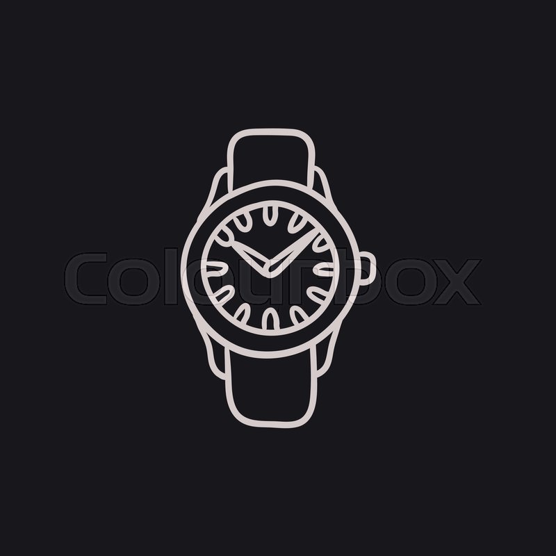 800x800 Wrist Watch Sketch Icon For Web, Mobile And Infographics. Hand - Wrist Watch Sketch