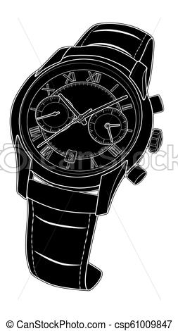 253x470 Wrist Watch Vector Sketch Simple Line Illustration. Vector Sketch - Wrist Watch Sketch