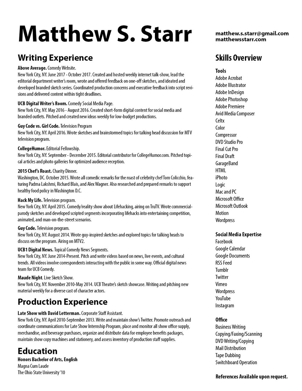 1000x1294 Matthew S. Starr - Writing Comedy Sketches