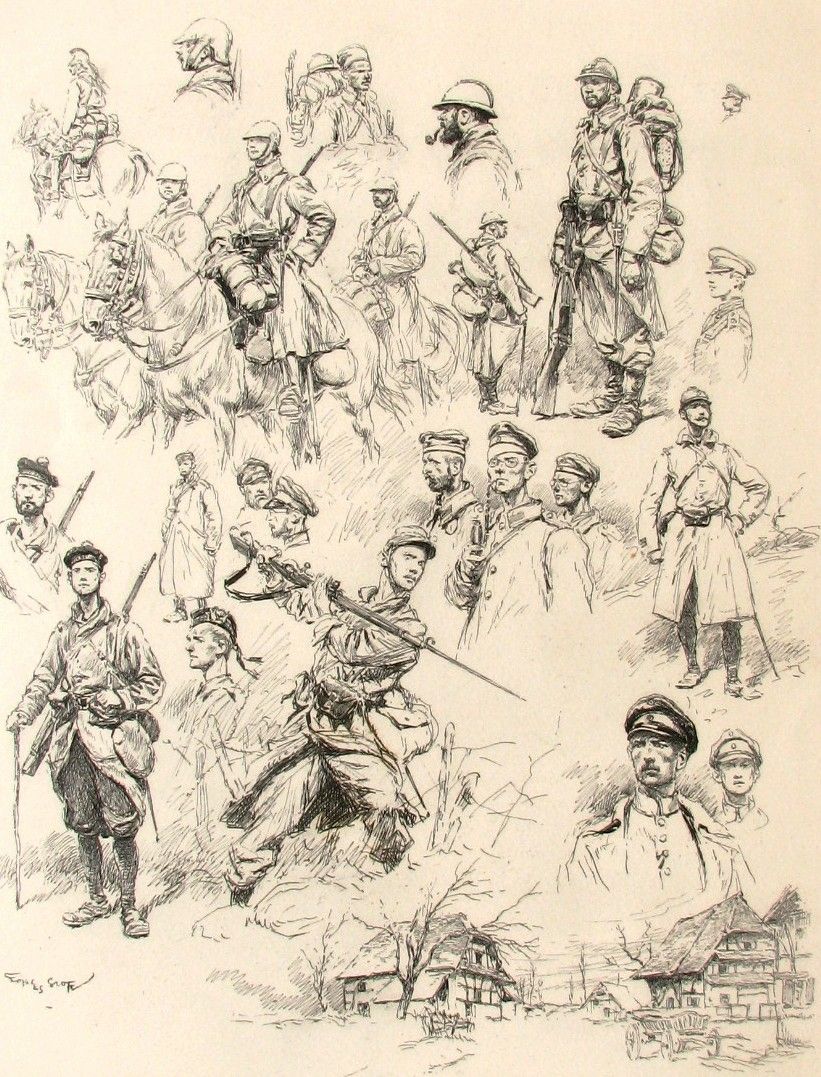 821x1077 Ww1 Sketches Georges Bertin Scott Ww1 Art And Wwi - Ww1 Sketches