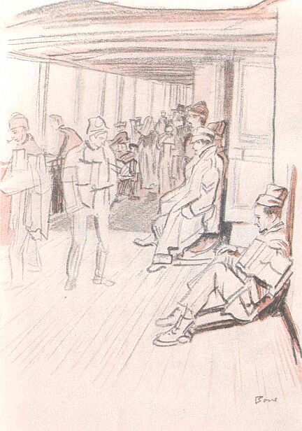 432x616 Walking Wounded On A Hospital Ship Ww1 Sketches Of Muirhead Bone - Ww1 Sketches