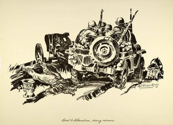 600x435 The Howard Brodie Wwii Sketches - Ww2 Sketches