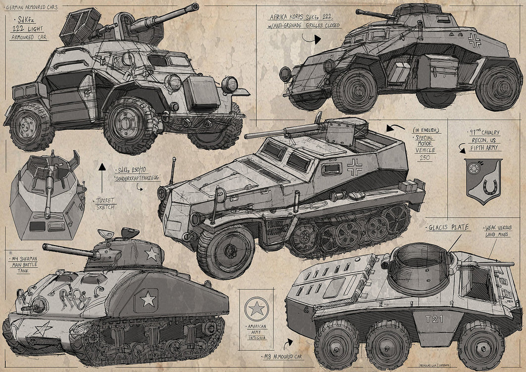 1063x752 Ww2 Tank Sketches 3 By Magnum117 - Ww2 Sketches