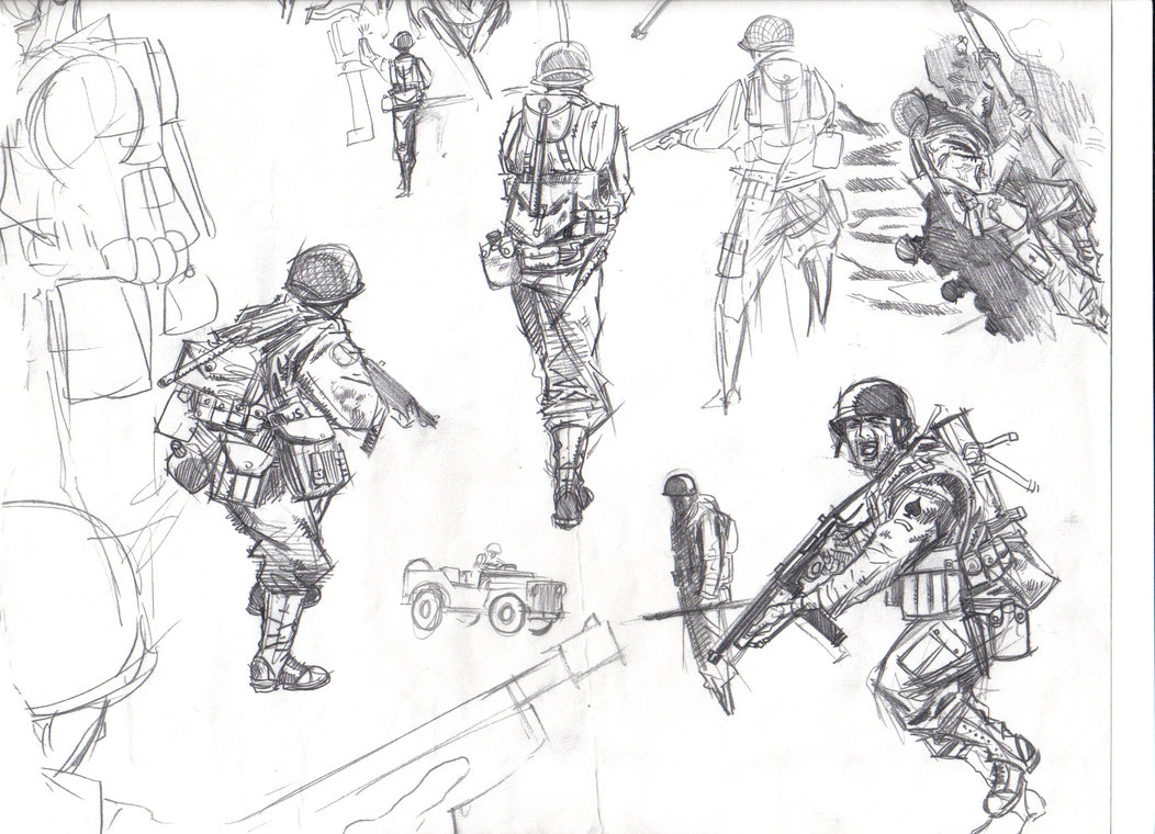 1052x760 Ww2 2 By Batfish73 - Ww2 Sketches