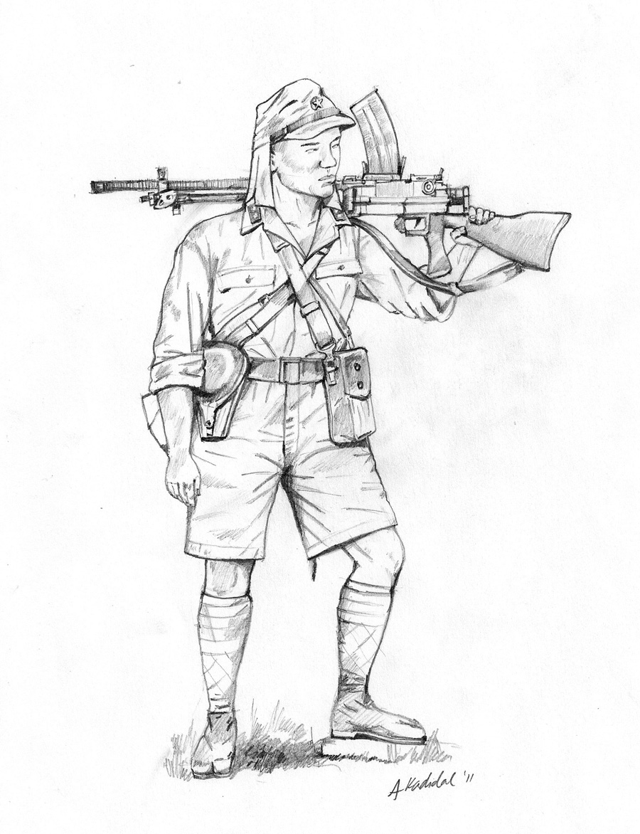 900x1172 Peleliu 1944 (Maps And Soldier Drawing) - Ww2 Soldier Sketch
