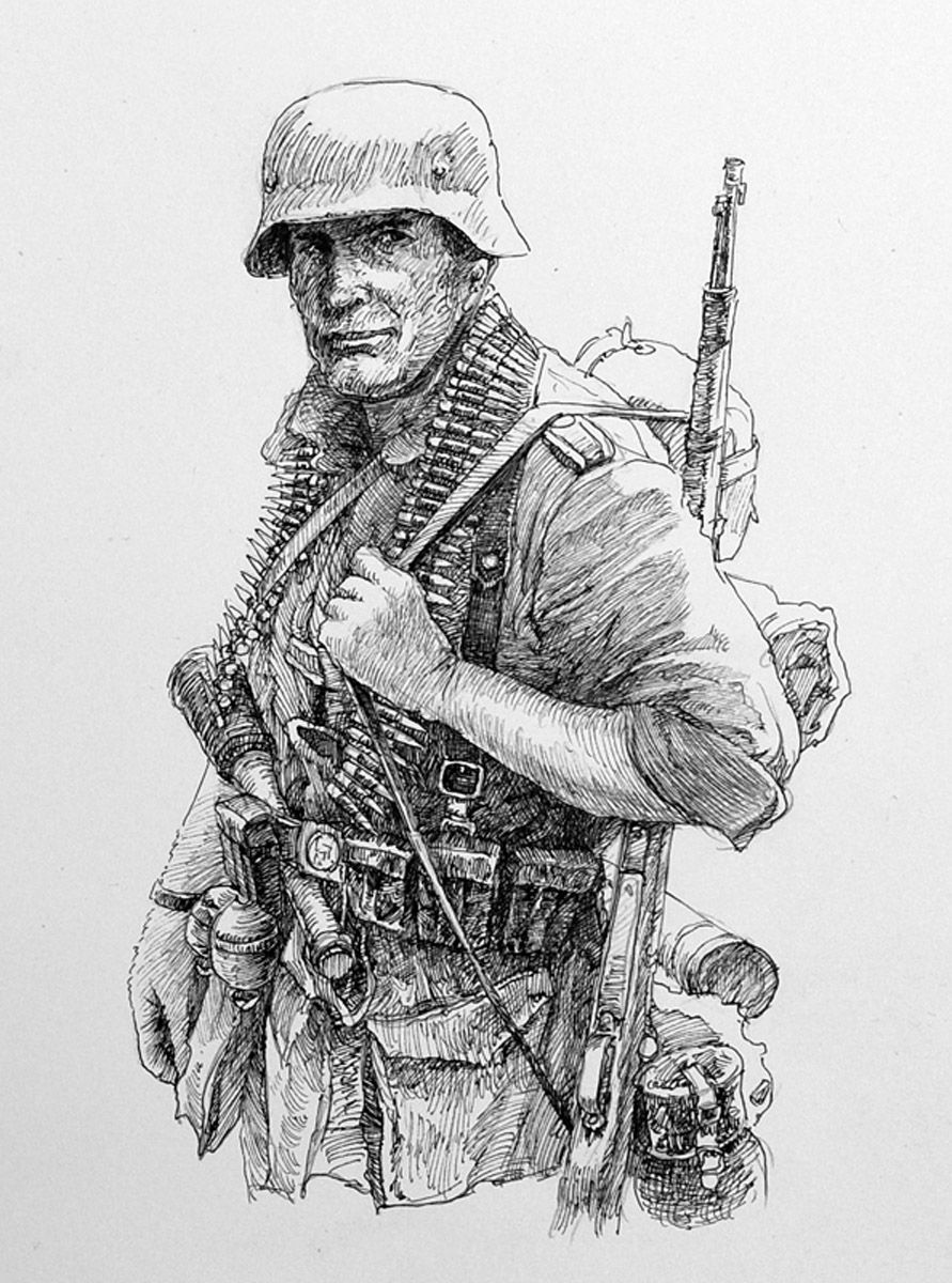 891x1200 Pin By Wendell Alba On Military History The German Army In Wwii - Ww2 Soldier Sketch