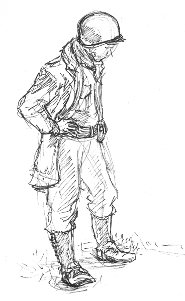 368x600 Sketches Wwii Gis - Ww2 Soldier Sketch