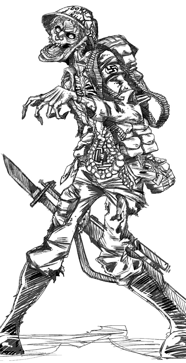 598x1162 Ww2 Soldier Zombie By Clearmirror Stillh2o - Ww2 Soldier Sketch