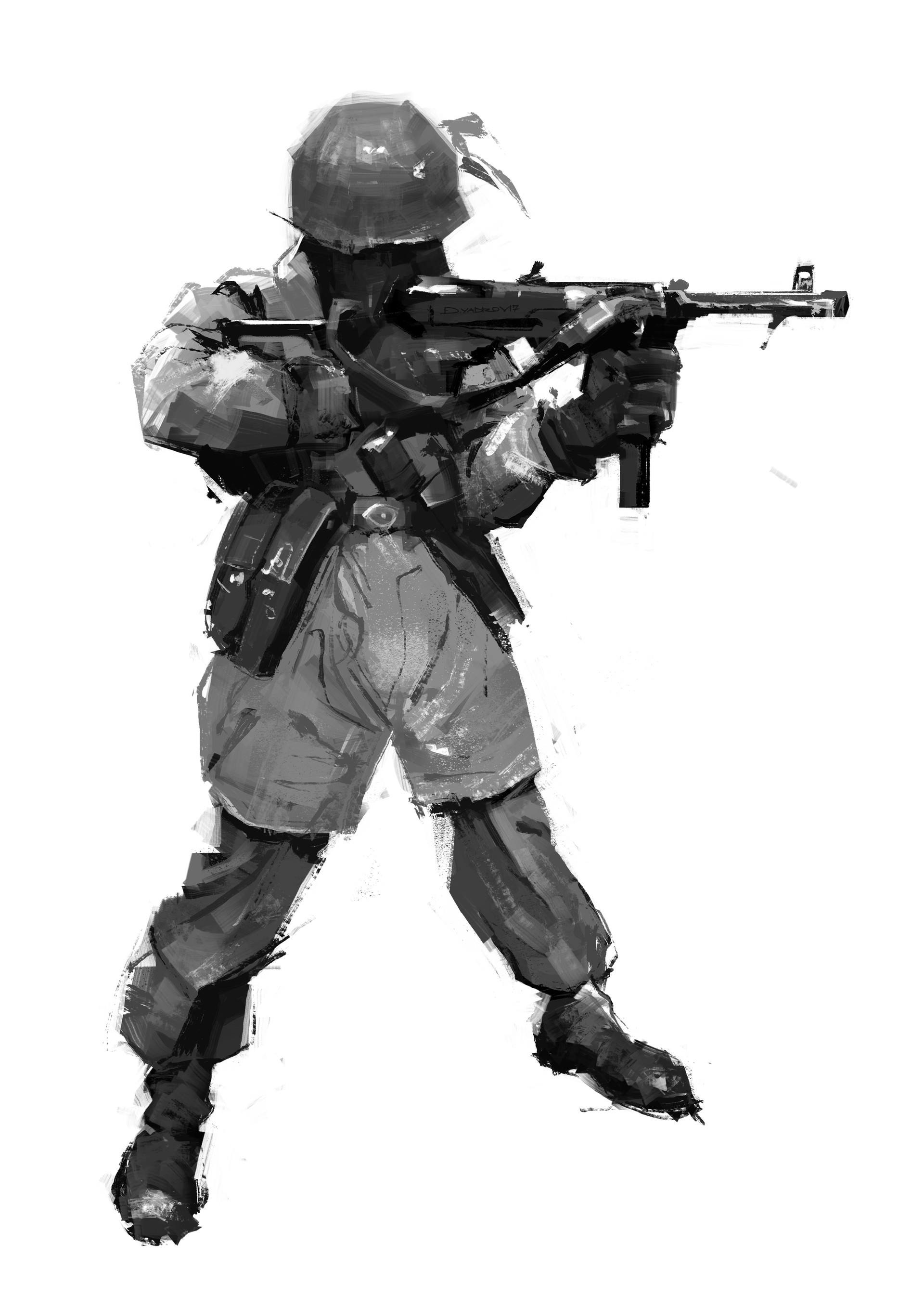 1920x2716 Dmitriy Yadrov - Ww2 Soldier Sketch
