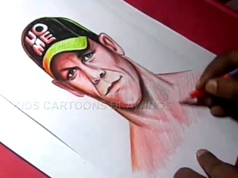 480x360 How To Draw Wwe Superstar John Cena Color Drawing - Wwe John Cena Sketch
