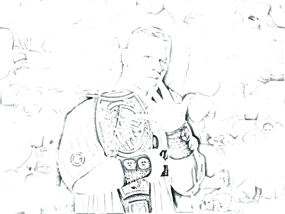 940x705 John Cena Coloring Pages Wwe Printable Sheets Wrestling Colouring - Wwe John Cena Sketch