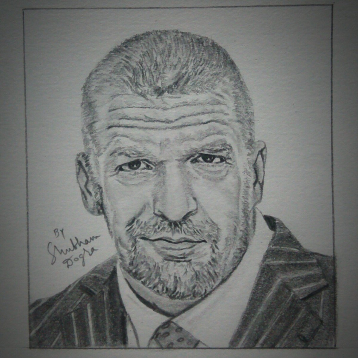 1200x1200 Shubham Dogra On Twitter @tripleh @wwe Pencil Sketch By Me Https - Wwe Sketch