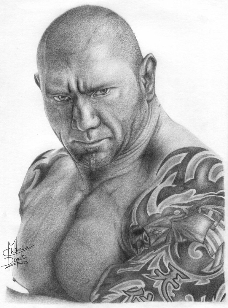 769x1038 Wwe Batista Pencil Drawing By Chirantha - Wwe Sketch