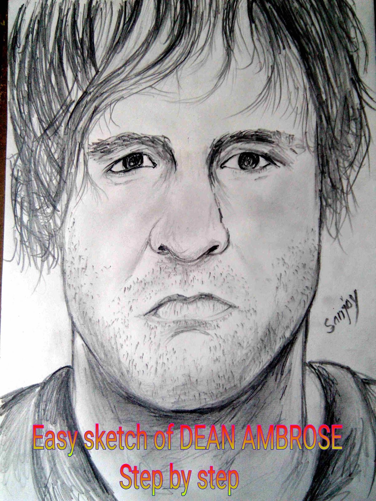 1200x1600 Easy Sketch Of Wwe Superstar Easy Sketch Of Dean Ambrose - Wwe Sketch