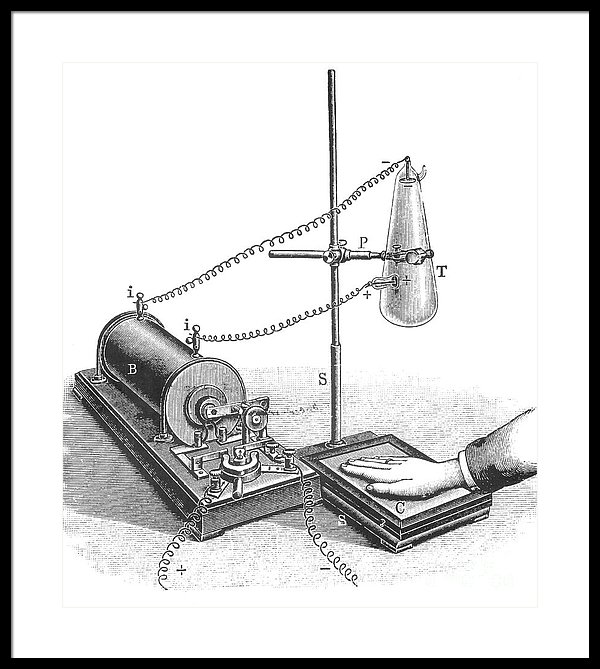 600x669 Roentgens X Ray Machine, 19th Century Framed Print By Science Source - X Ray Sketch