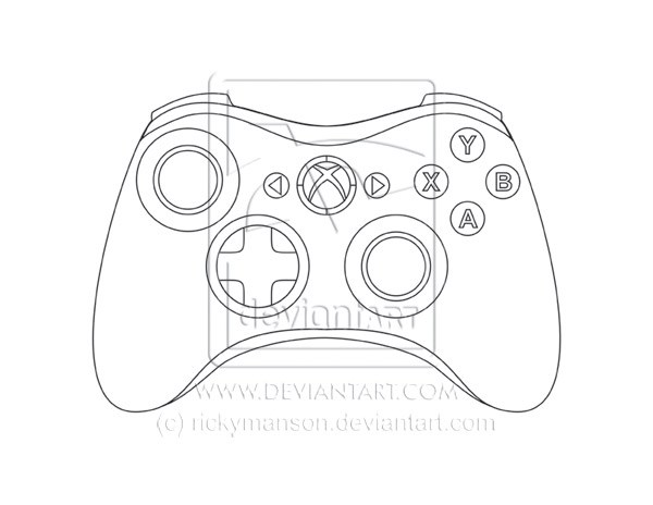 Xbox 360 Controller Sketch at PaintingValley.com | Explore collection ...