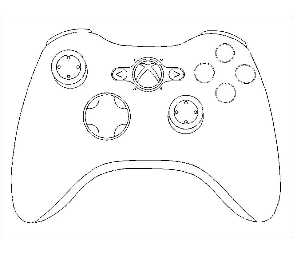 953x826 Xbox Controller Cake Template - Xbox 360 Controller Sketch