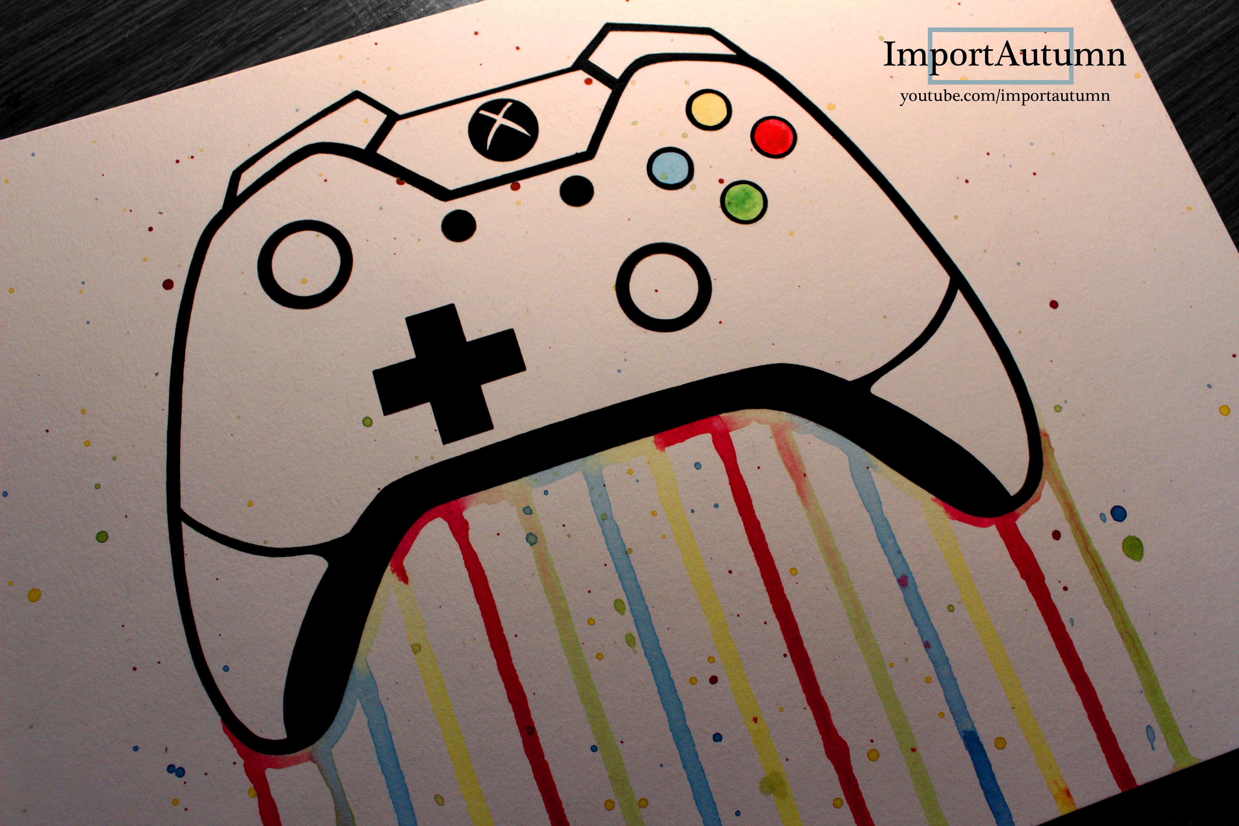 4096x2731 Daily Drawing - Xbox 360 Controller Sketch