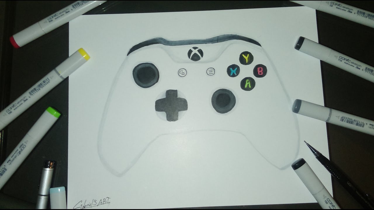 1280x720 Xbox One S Controller Drawing - Xbox One Controller Sketch