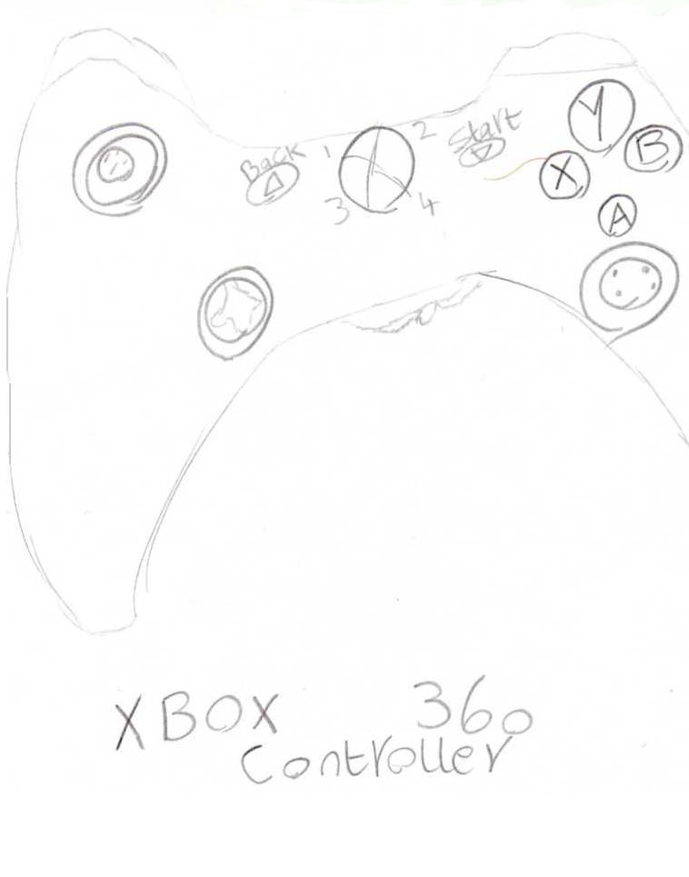 758x965 Xbox 360 Controller Sketch By Cheseboi007 - Xbox Sketch