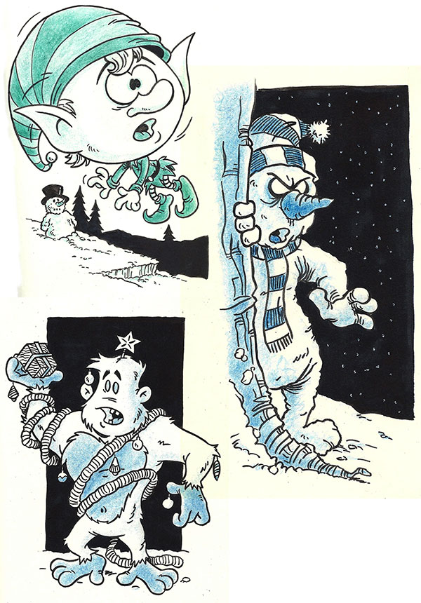 600x860 Xmas Sketches 2017 Dave Windett - Xmas Sketches