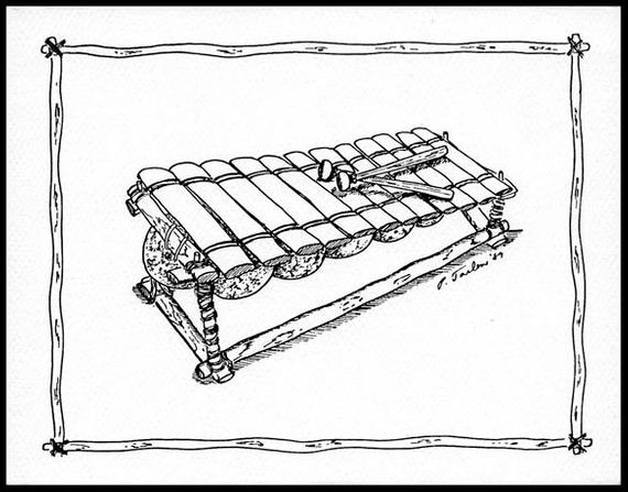 570x447 Music Greeting Cards African Xylophone Cards African Etsy - Xylophone Sketch