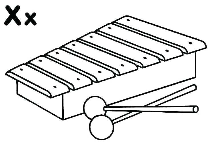 735x499 Xylophone Coloring - Xylophone Sketch