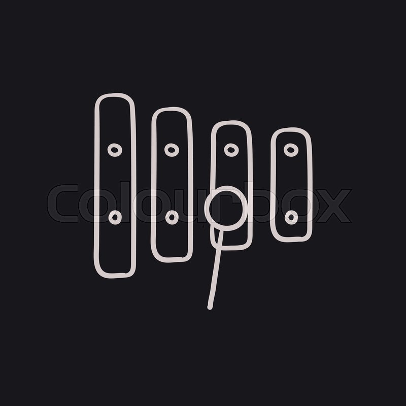 800x800 Xylophone With Mallet Vector Sketch Icon Isolated On Background - Xylophone Sketch