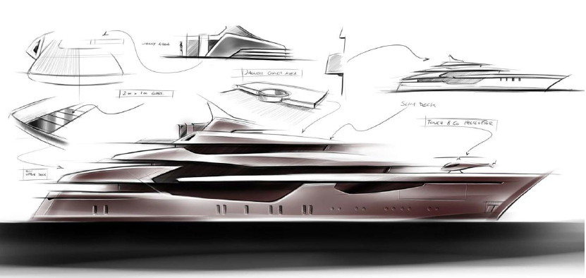 831x394 Pin By Realstoria On Yachts Sketches, Boating And - Yacht Sketch