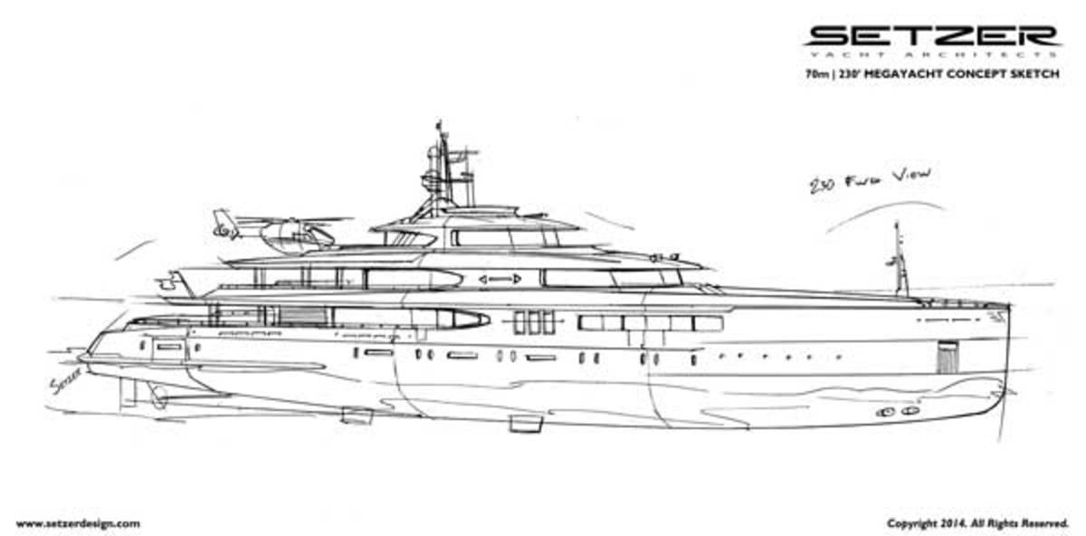 1200x592 Yacht Design The American Way - Yacht Sketch