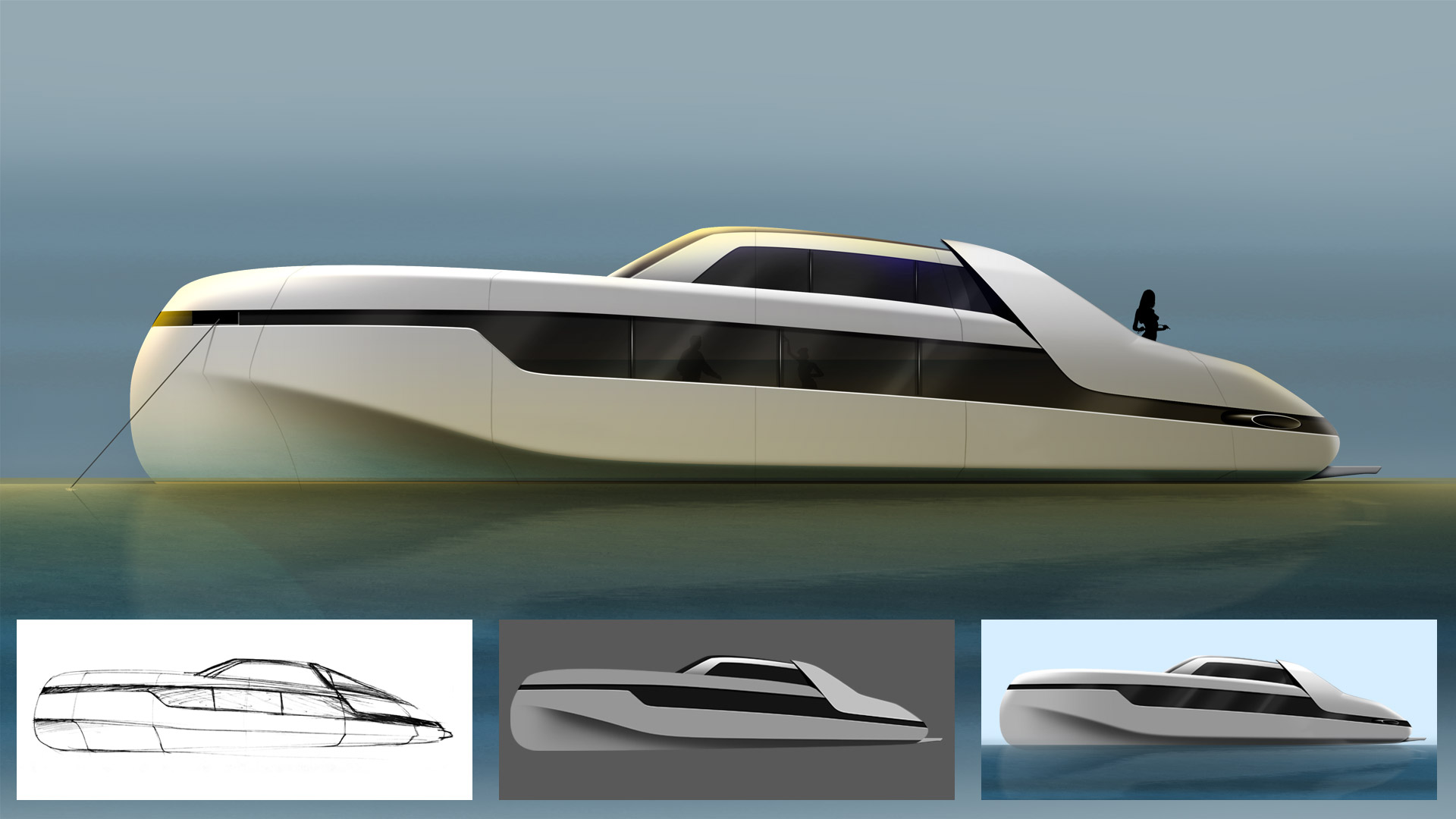 yacht sketch design